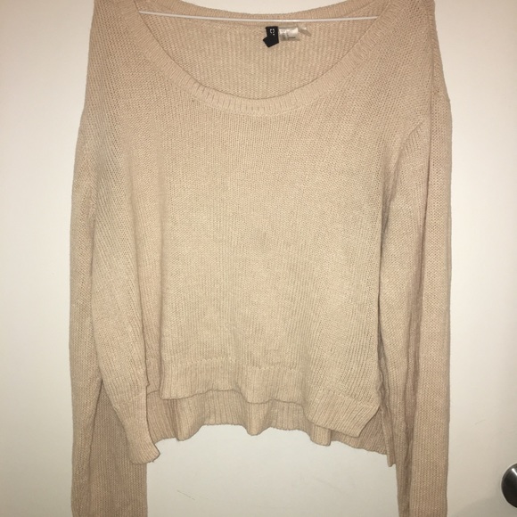 Oversized cropped white sweater - Picture 3 of 4